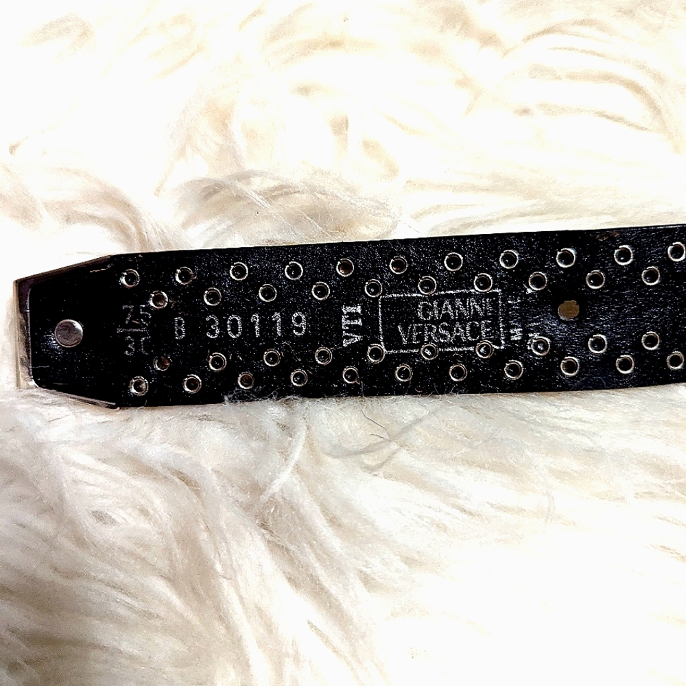 Vintage Gianni Versace Black and silver belt